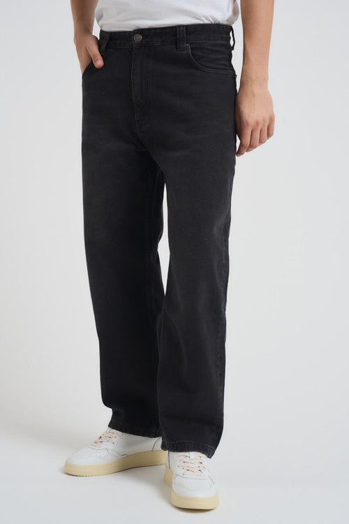 Jeans uomo gamba dritta in denim nero
