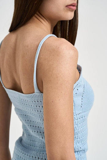 Top donna in maglia celeste - 5