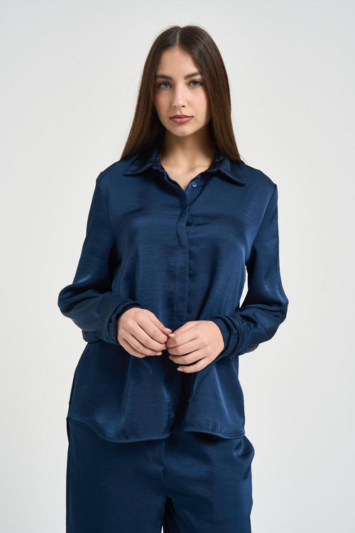 Camicia donna con fiocchetti blu - 2