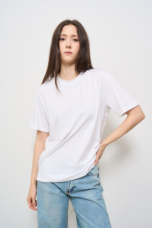T-shirt donna girocollo bianca