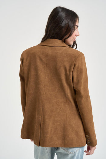 Blazer donna monopetto tabacco. - 3