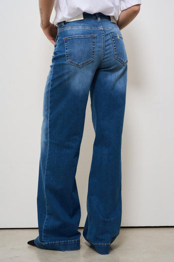 Jeans donna flare in denim scuro - 6
