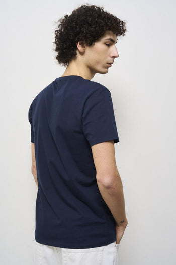 T-shirt uomo girocollo blu - 5