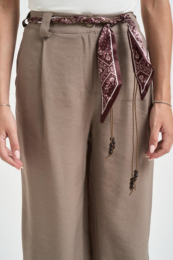 Pantalone donna fluido tortora - 5