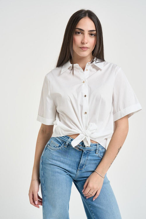Camicia donna cropped bianca
