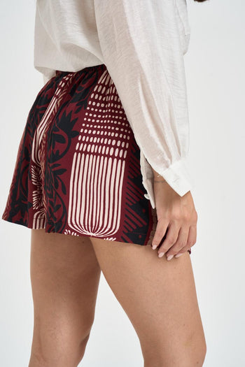 Gonna pantalone donna fantasia bordeaux - 5