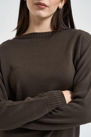 Maglia donna scollo a barca moro - 3