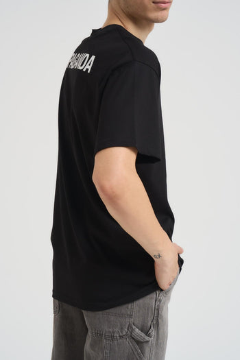 T-shirt uomo nera con logo bianco - 4