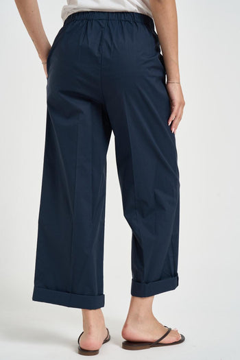 Pantalone donna con pinces blu - 3