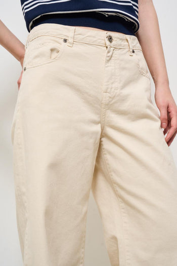Jeans donna a palazzo panna - 6