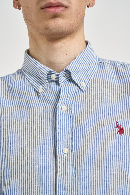 Camicia uomo a righe bianche e azzurre - 2