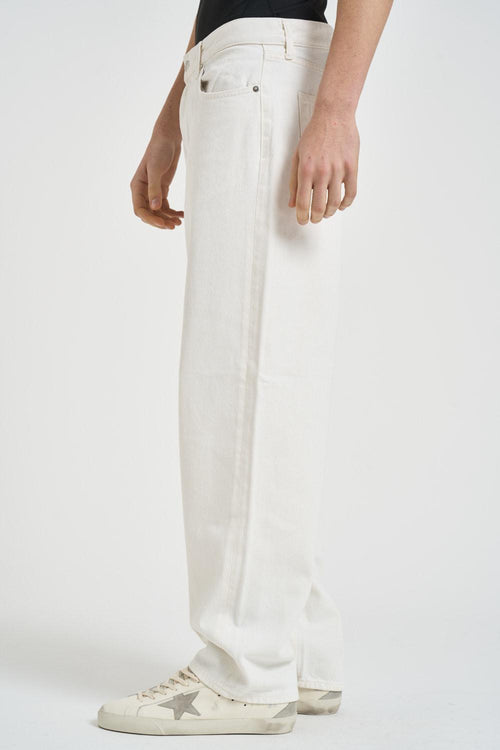 Jeans uomo gamba dritta in denim bianco - 2