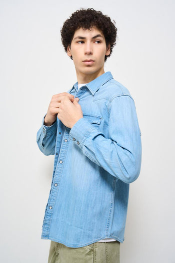 Camicia uomo modello Barstow denim chiaro - 3