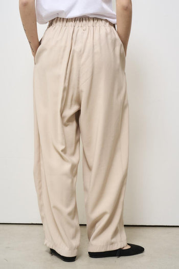 Pantalone donna beige con coulisse - 4