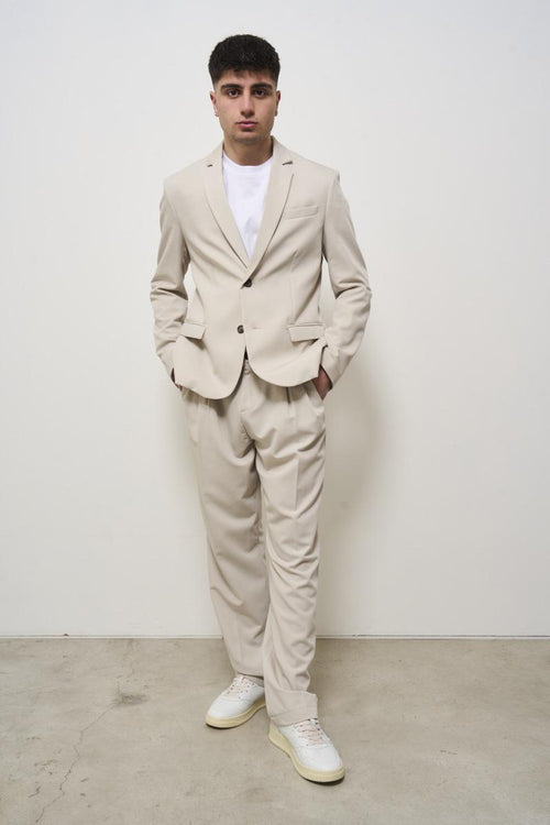 Beige single-breasted men's jacket