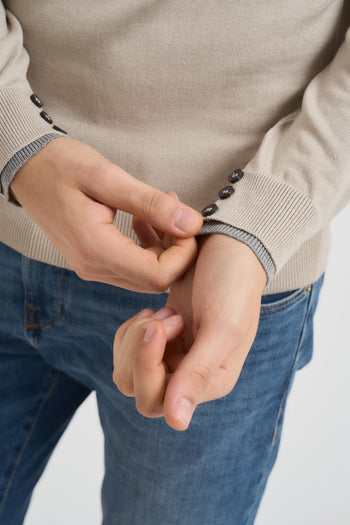 Maglia uomo girocollo beige - 3