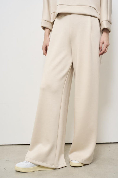 Women's cream palazzo trousers - 2