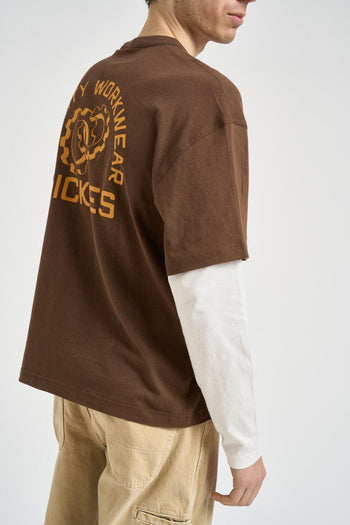 T-shirt uomo con stampa grafica marrone - 4