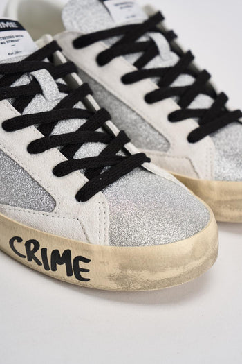 Sneakers donna glitterato argento - 5