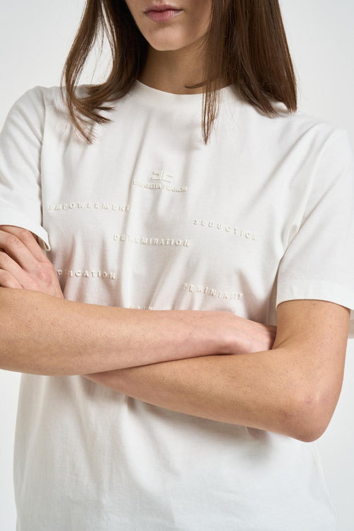 T-shirt donna girocollo bianca - 2