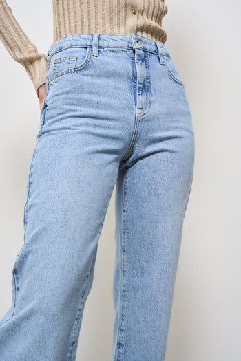Jeans donna regular fit in denim chiaro - 6