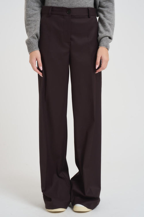 Pantalone donna a palazzo marrone