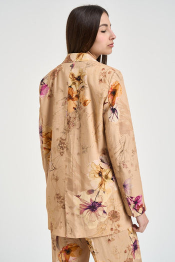 Blazer donna in tessuto leggero con stampa floreale - 4