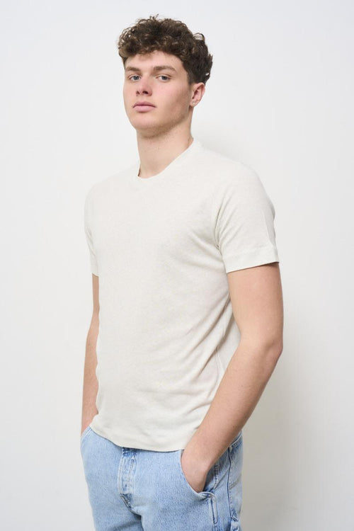 T-shirt uomo in maglia grigio perla - 2