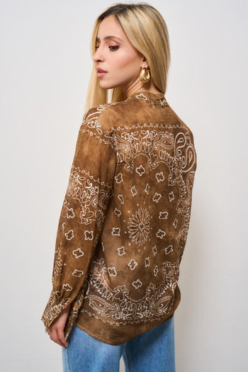 Camicia donna bandana marrone - 3