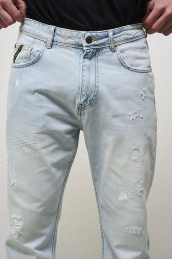 Regular fit light denim men's jeans - 6
