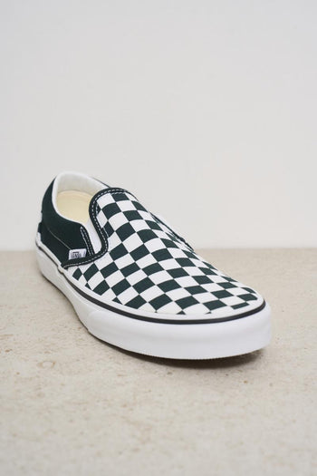 Green Checkered Men's Slip-On Sneakers - 3