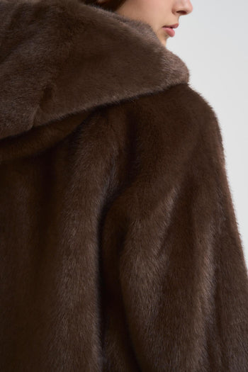 Ecopelliccia donna con cappuccio moro - 4