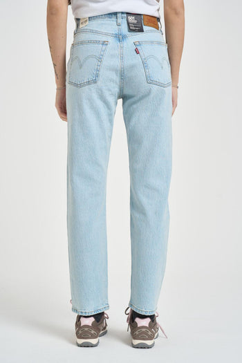 Jeans donna 501 cropped in denim blu chiaro - 4
