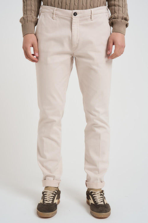 Pantalone uomo slim fit panna