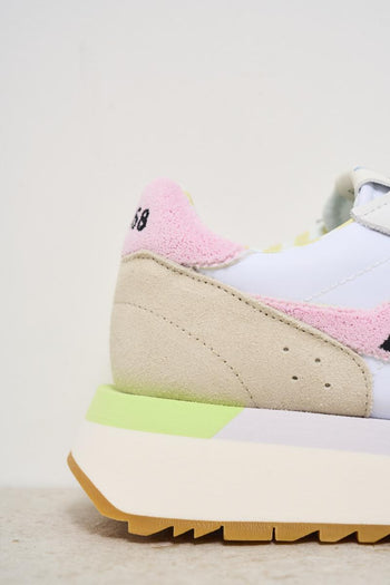 Sneakers donna platform bianche e rosa - 3