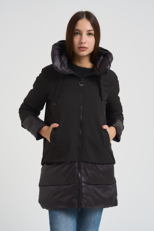 Piumino donna lungo nero