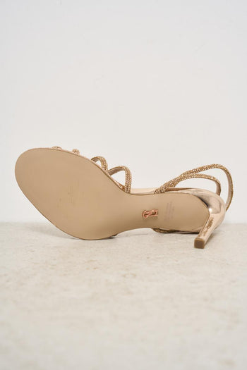Women's sandal with heel and crystals - 6