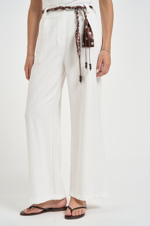 Pantalone donna fluido bianco - 1
