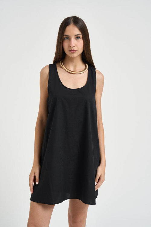 Abito donna con fiocco sul retro nero