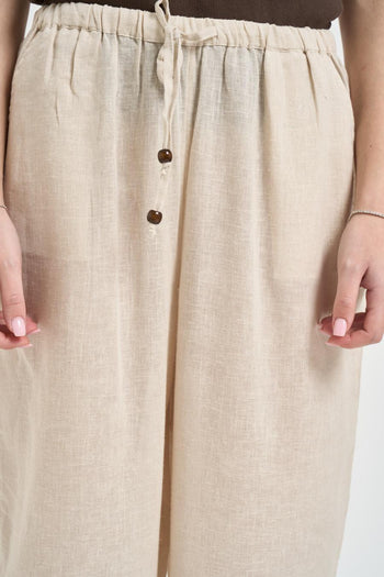 Pantalone donna gamba dritta beige - 5