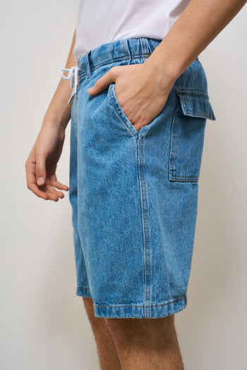 Bermuda uomo in denim medio - 3