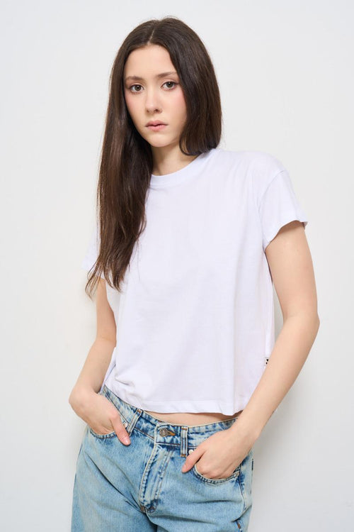 T-shirt donna girocollo bianca - 2