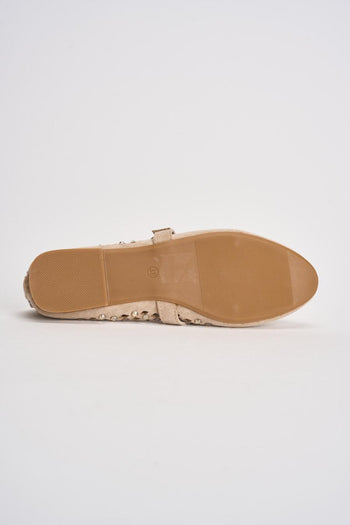 Ballerina donna con strass beige - 8