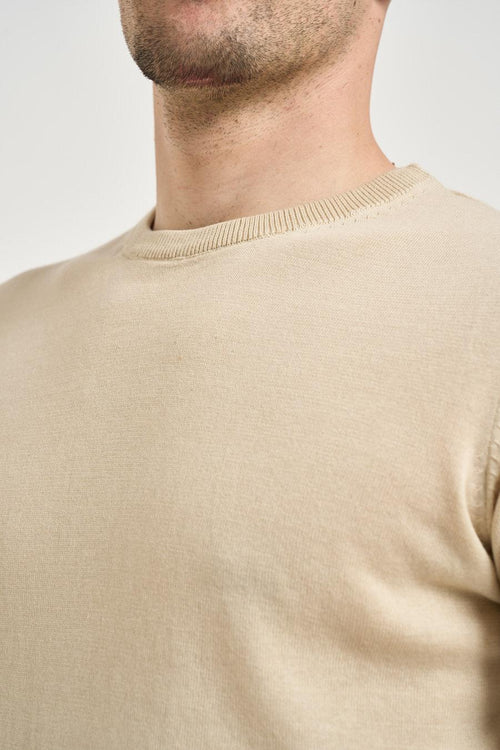 T-shirt uomo in maglia beige - 2