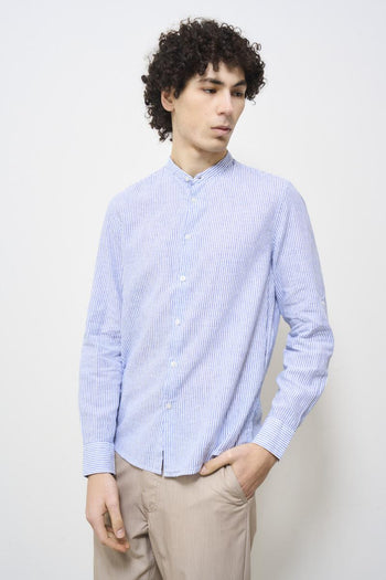 Camicia uomo coreana celeste - 4