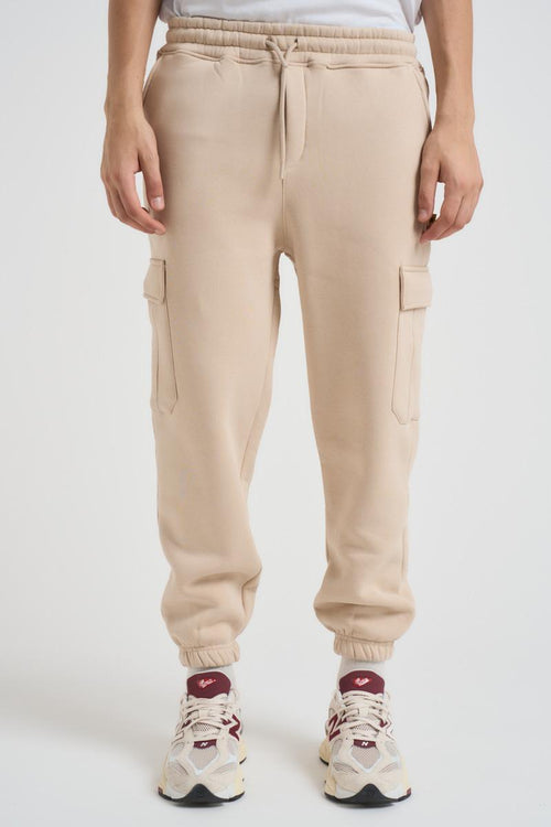 Pantalone tuta jogger uomo beige