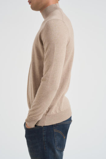 Maglia uomo mezzo collo beige - 3