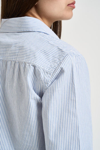 Camicia donna a righe celeste e bianca - 6