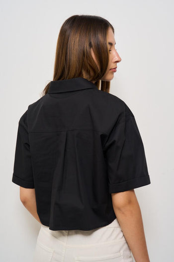 Camicia donna cropped nera - 3