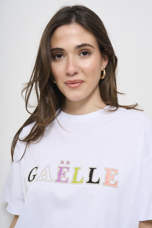 T-shirt donna bianca con stampa colorata - 2